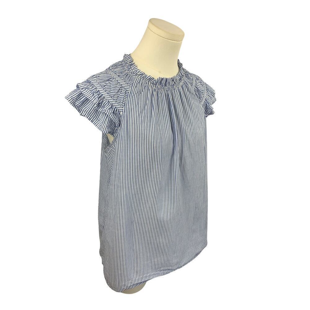 Striped Ruffle Sleeve Blouse - Picture 5 of 8
